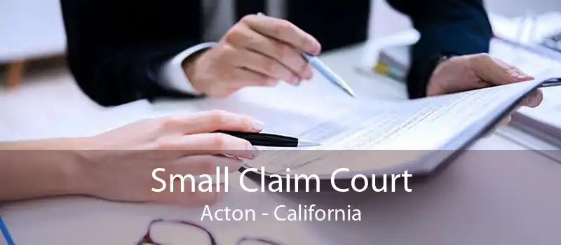 Small Claim Court Acton - California