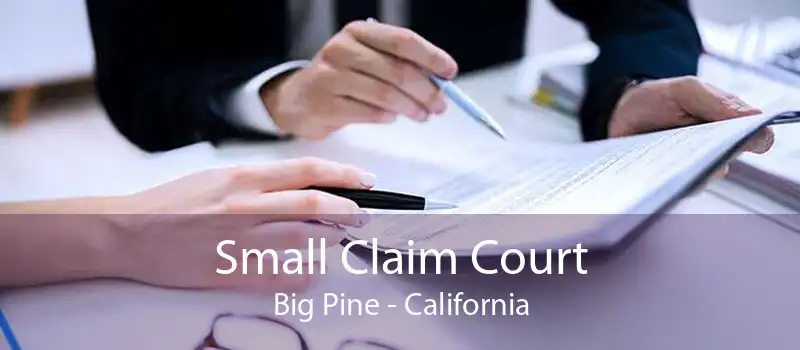 Small Claim Court Big Pine - California